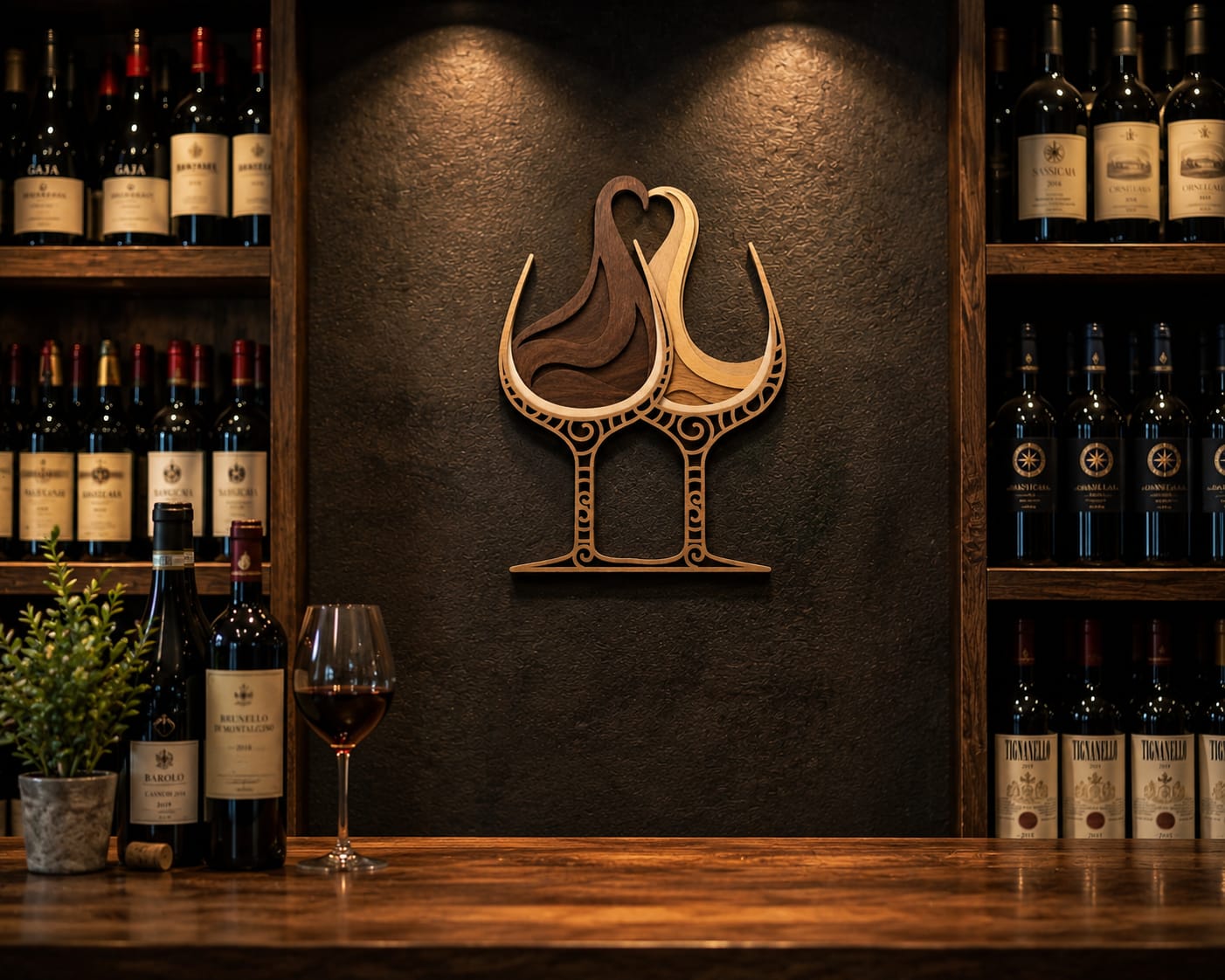 Weinliebe – Multilayer Wandbild aus Holz